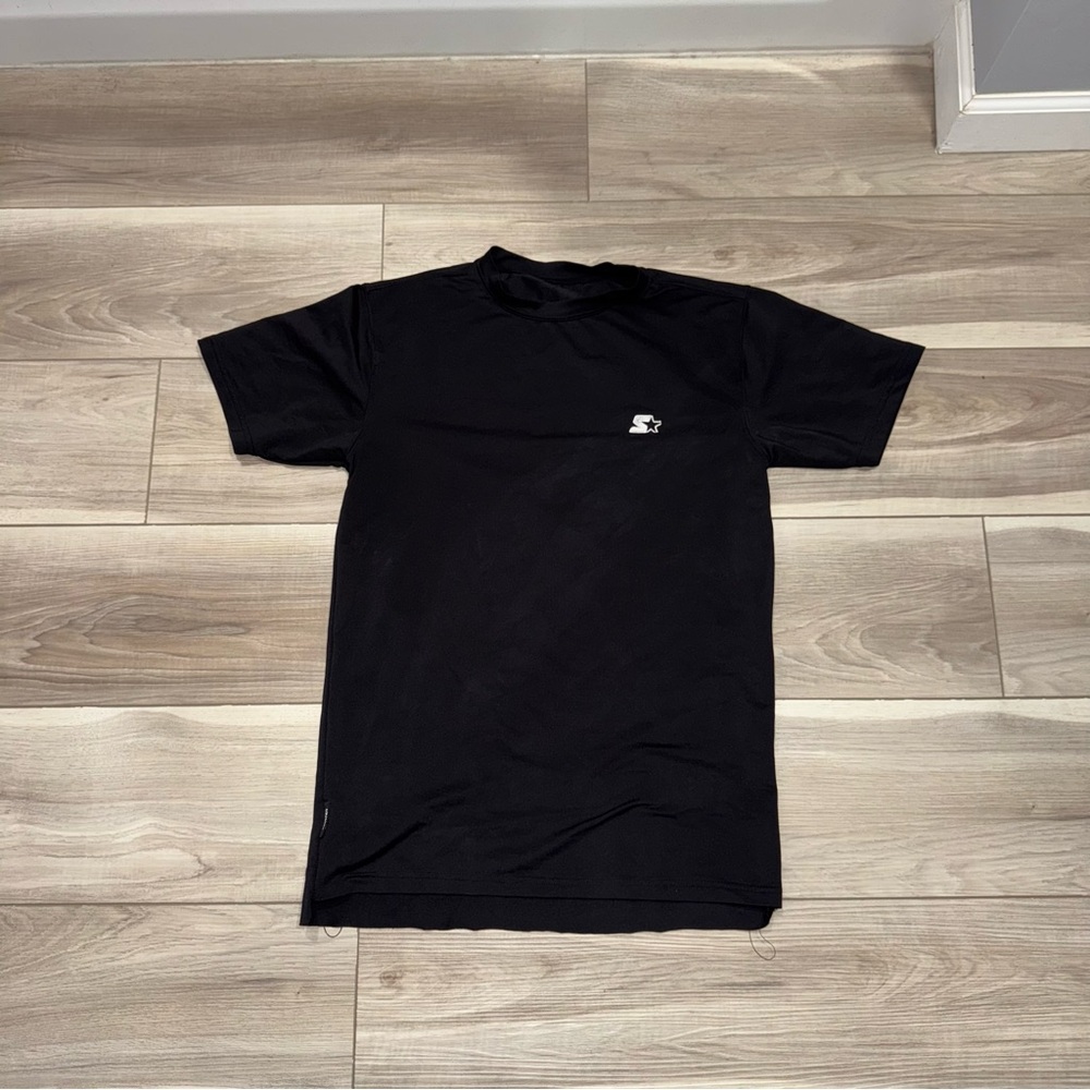 STARTER Black Short-Sleeve Crewneck work out T-Shirt